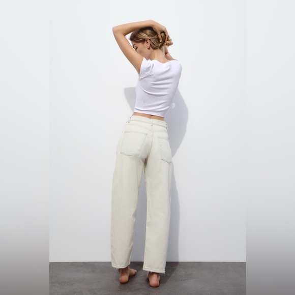 ZARA White Tailored Balloon Barrel Jeans - Picture 11 of 16